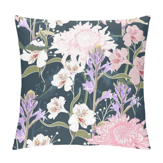 Personality  Vector Illustration Of Beautiful Chrysanthemum Pattern Background  Pillow Covers