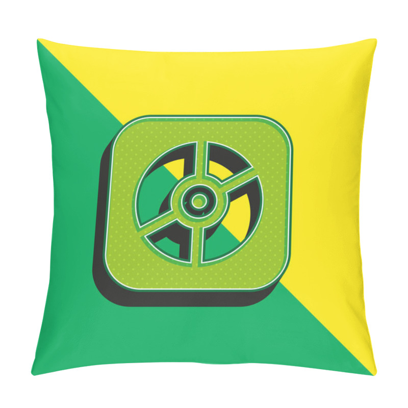 Personality  Apple Green and yellow modern 3d vector icon logo pillow covers