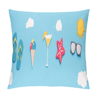 Personality  Creative Wallpaper With Summer Accessories In Sky Pillow Covers