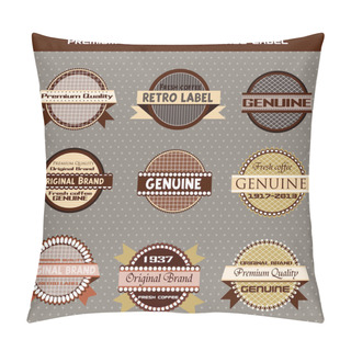 Personality  Premium Quality Set Of Vector Vintage Labels On Gray Background Pillow Covers