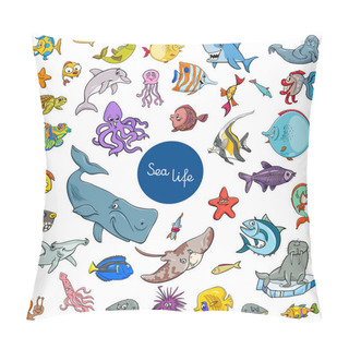 Personality  Cartoon Sea Life Animal Characters Set Pillow Covers
