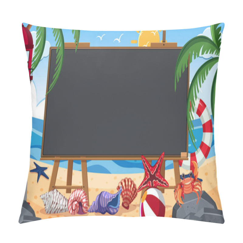 Personality  Border template with summer theme in background pillow covers