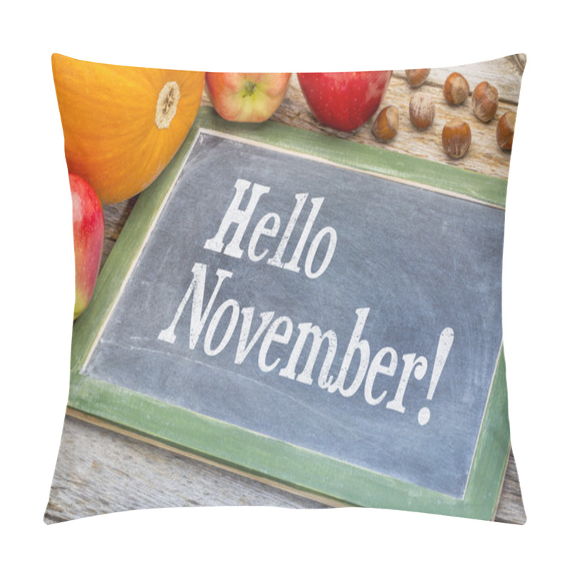 Personality  Hello November on  blackboard pillow covers