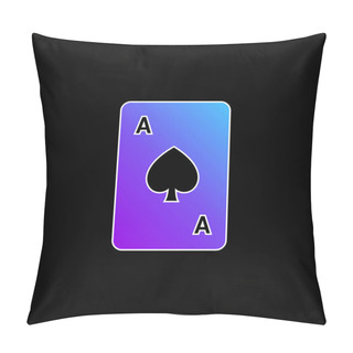 Personality  Ace Of Spades Blue Gradient Vector Icon Pillow Covers