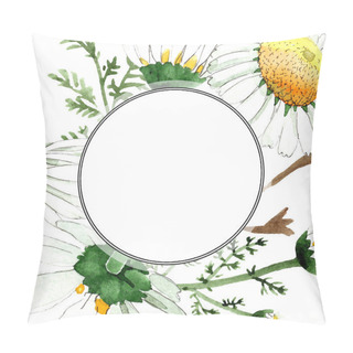 Personality  Wild Spring Chamomile Flowers. Watercolor Background Illustration Set. Watercolour Drawing Fashion Aquarelle Isolated. Frame Border Pillow Covers