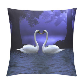 Personality  Swan Scene At Evening Pillow Covers