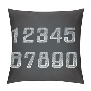 Personality  Vector Silver Numbers With Diamond Pillow Covers