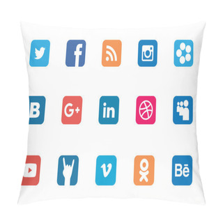 Personality  Social Rounded Rectangle Icon Pillow Covers
