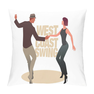 Personality  Young Couple Dancing Swing. West Coast Style Pillow Covers