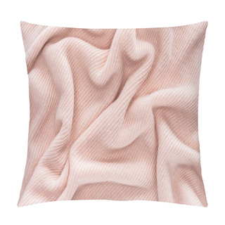 Personality  Full Frame Of Pink Folded Woolen Fabric Background Pillow Covers