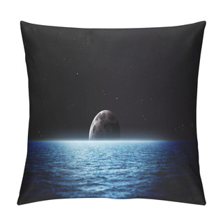 Personality  Rising Moon Over Sea. Elements Of This Image Furnished By NASA Pillow Covers