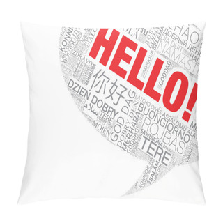 Personality  Word Hello In Many Languages Vector Word Cloud Concept Illustration Pillow Covers