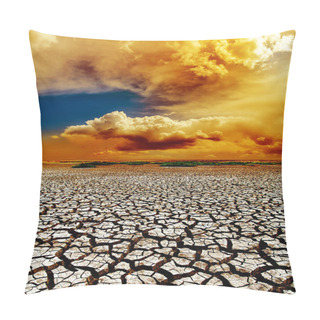 Personality  Dramatic Sunset Over Dry Cracked Earth Pillow Covers