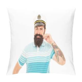 Personality  Man Bearded Captain Sailor Uniform Marine Cruise, Ocean Adventure Concept Pillow Covers