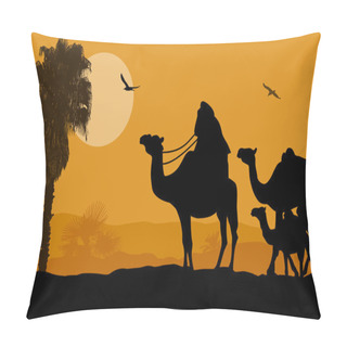 Personality  Camel Caravan On Sunset Pillow Covers