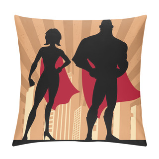 Personality  Superhero Couple 4 Pillow Covers
