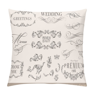 Personality  Calligraphic Design Elements Pillow Covers