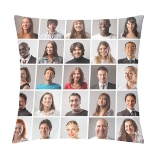 Personality  Different Smiling People Pillow Covers