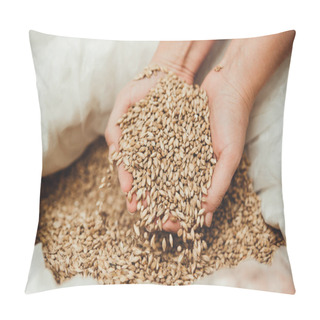 Personality  Grains Of Wheat In Male Hands Pillow Covers