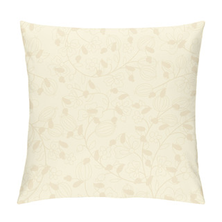 Personality  Beige Background With Silhouette Of Plant Pillow Covers