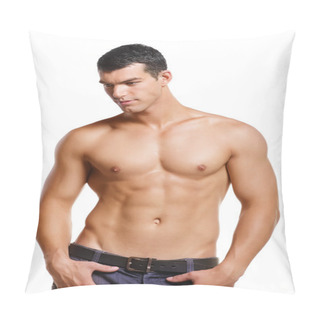 Personality  Healthy Muscular Young Man. Pillow Covers