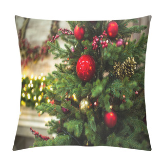 Personality  Fir Tree With Christmas Decorations  Pillow Covers