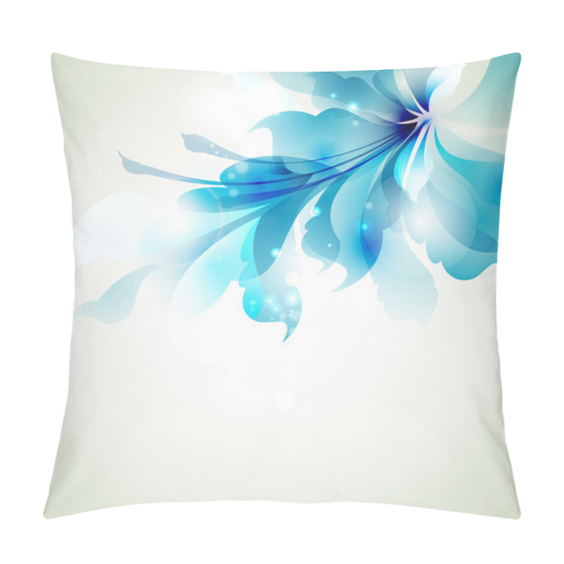 Personality  Tender background with blue abstract flower pillow covers