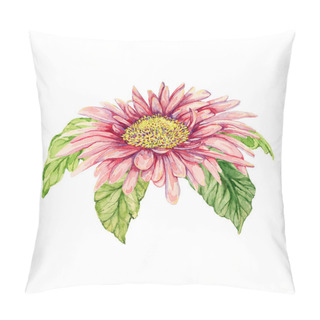 Personality  Watercolor Gerbera Flower. Hand Drawn Illustration Pillow Covers