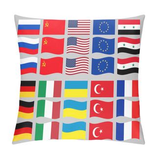 Personality  Set Of Flags Countries In The World. Vector Illustration Pillow Covers