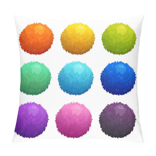 Personality  Colorful Cartoon Furry Balls. Pillow Covers