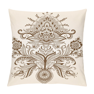Personality  Henna Paisley Lace Flower Vector Pillow Covers