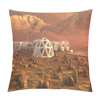 Personality  Mars Planet Satellite Station Orbit Base Martian Colony Space Landscape. Elements Of This Image Furnished By NASA. Pillow Covers