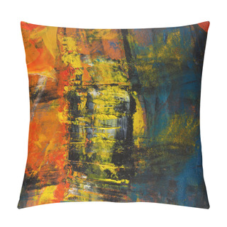 Personality  Abstract Painted Canvas. Oil Paints On A Palette. Colorful Background. Pillow Covers