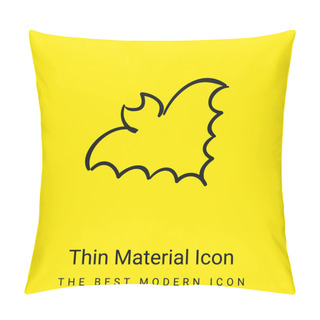 Personality  Bat Outline Minimal Bright Yellow Material Icon Pillow Covers