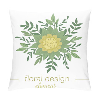 Personality  Vector Floral Round Decorative Element. Hand Drawn Flat Trendy I Pillow Covers