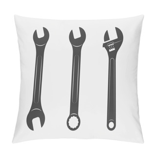 Personality  Tools Vector Wrench Icon. Spanner Logo Design Element. Key Tool  Pillow Covers