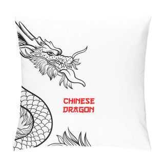 Personality  Chinese Dragon Hand Drawn Contour Drawing Pillow Covers