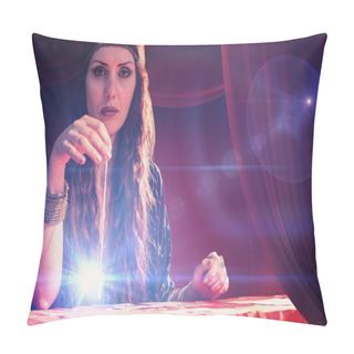 Personality  Portrait Of Fortune Teller With Pendulum Pillow Covers