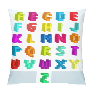 Personality  Multicolored Blocks Alphabet. Vector Illustration. Pillow Covers
