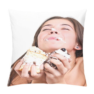 Personality  Girl Eating The Cake Pillow Covers