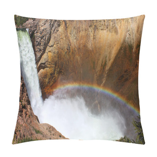 Personality  Rainbow At Lower Falls - Yellowstone Pillow Covers