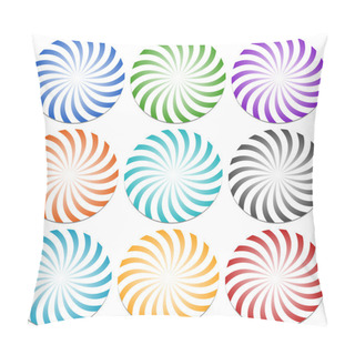 Personality  Spiral Lines Starburst Badges Set Pillow Covers