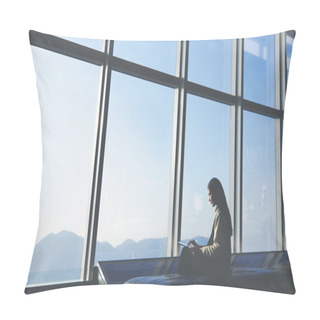 Personality  Female Employer Using Digital Tablet  Pillow Covers