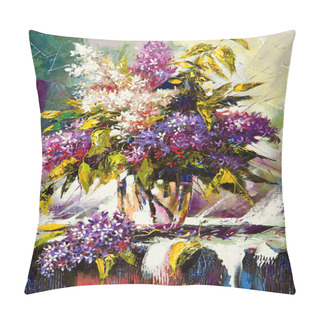 Personality  Lilac Bouquet In A Vase Pillow Covers