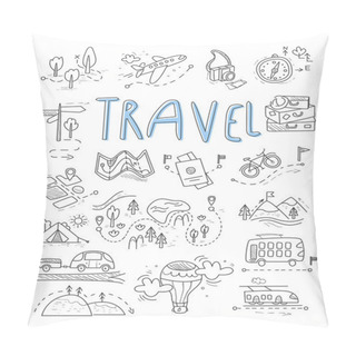 Personality  Travel, Camping Icons Pillow Covers