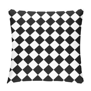 Personality  Black And White Rhombuses Seamless Pattern. Vector Illustration. Pillow Covers