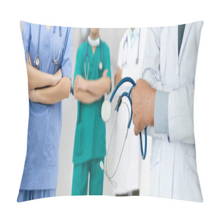 Personality  Doctor Working In Hospital With Other Doctors. Pillow Covers