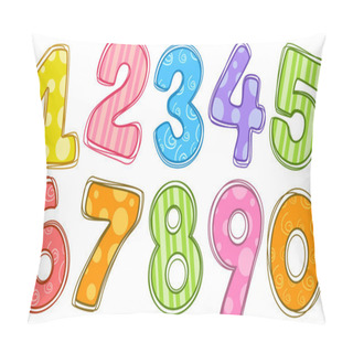 Personality  Colorful Numbers Pillow Covers