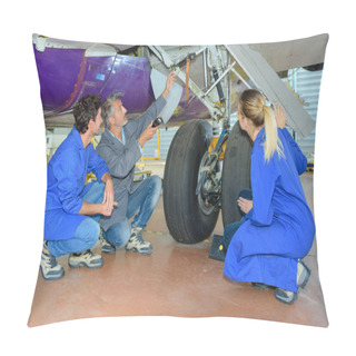 Personality  Studying The Plane's Exterior Pillow Covers