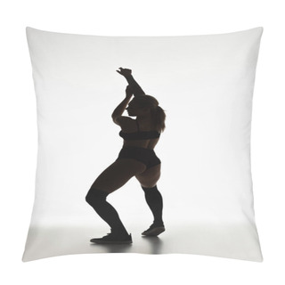 Personality  Silhouette Of Sexy Girl Twerking Isolated On White Pillow Covers